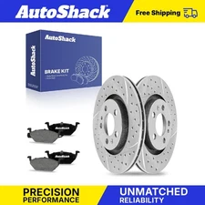 Front Drilled Slotted Brake Rotors Ceramic Pads for VW Beetle Jetta Golf