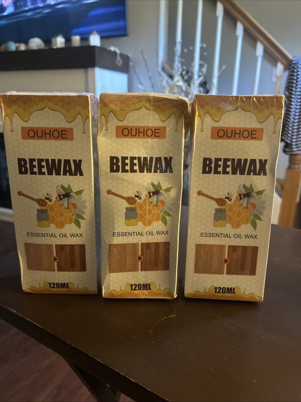 Lot of 3 OUHOE Beeswax Essential Oil Wax 120 ML Wood Furniture NEW Sealed