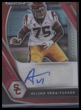2021 Panini Prizm Draft Picks #DPA-AVT Alijah Vera-Tucker Auto Red #/199