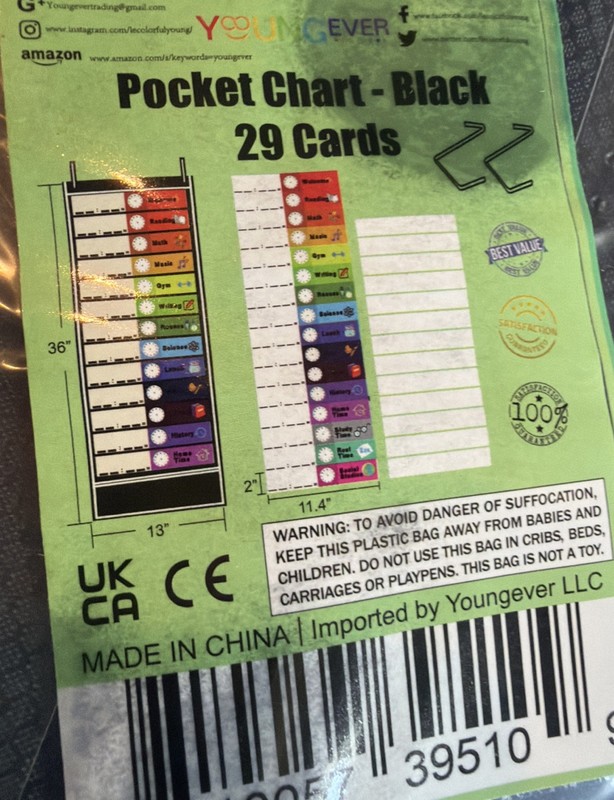 Lot Of 2 Classroom Pocket Chart Organizers  Hanging Teacher Supply 29 Cards