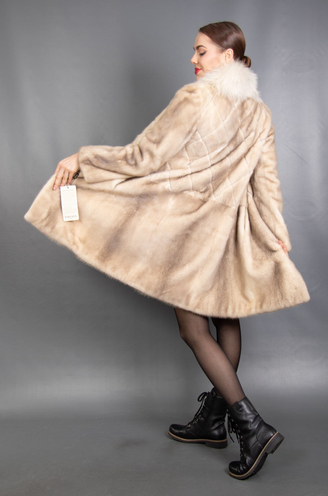 17649 NEW GLAMOROUS REAL MINK COAT LUXURY FUR JACKET BEAUTIFUL LOOK SIZE S image 3