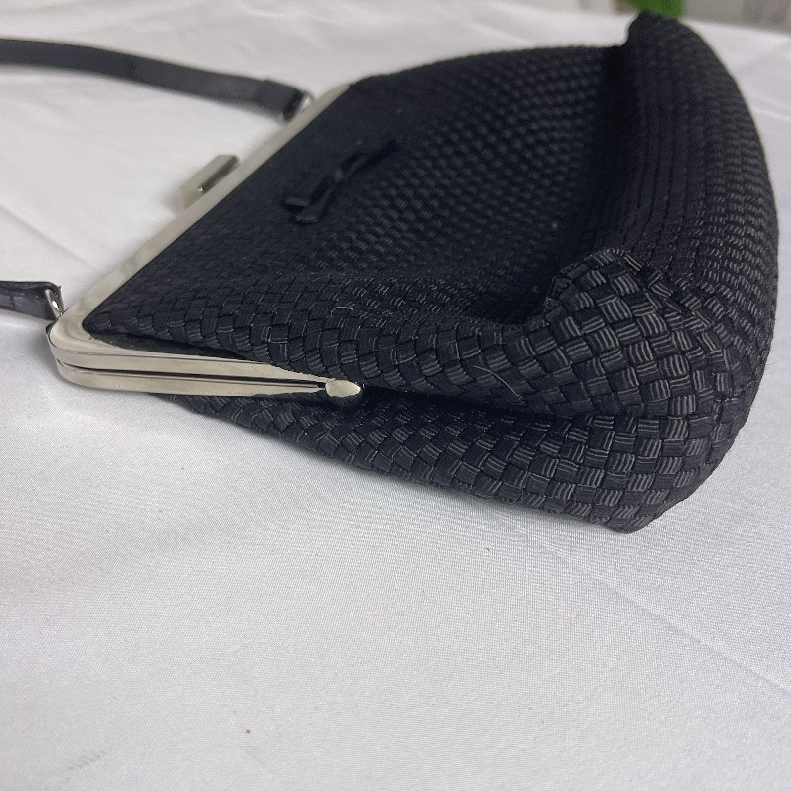 Vintage The SAK Black Clutch With Bow Handbag Purse