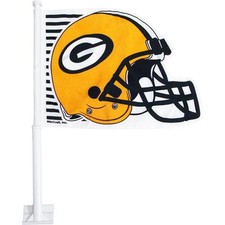 Image of Green Bay Packers Helmet Shaped Car Flag