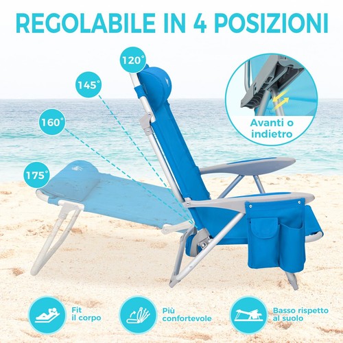 #WEJOY Sedia da Spiaggia Campeggio Pieghevole Spiaggina Portatile con Tracolla 4 - Foto 3 di 24