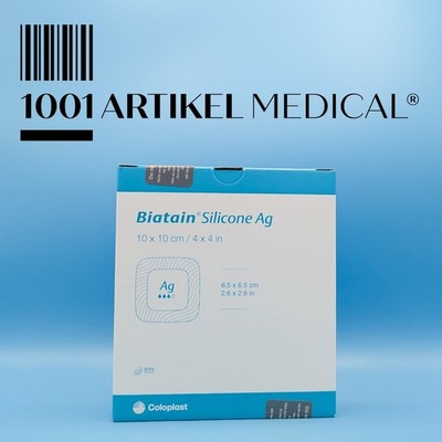 Biatain Silicone AG 10 x 10 cm 5 Stück - PZN 03880728 - MHD 05/26
