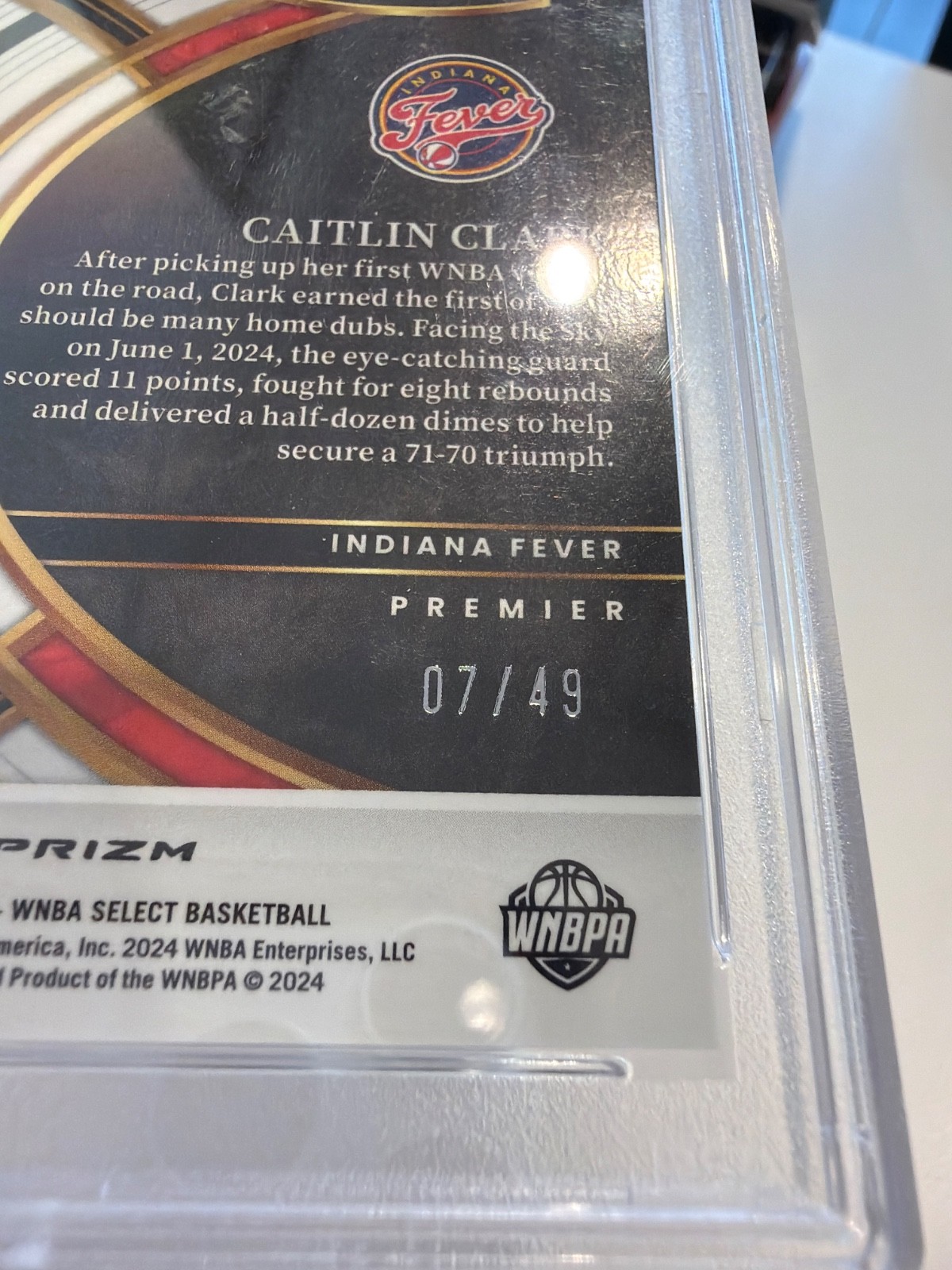 2024 Select WNBA Caitlin Clark Rookie Bronze Checker /49 PSA 8 view 2