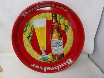 VINTAGE BUDWEISER SERVING TRAY 1950s Wreath