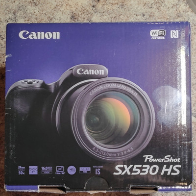 Canon PowerShot SX530 HS Bridge Camera 16MP 50x Zoom Wi-Fi Full HD Black