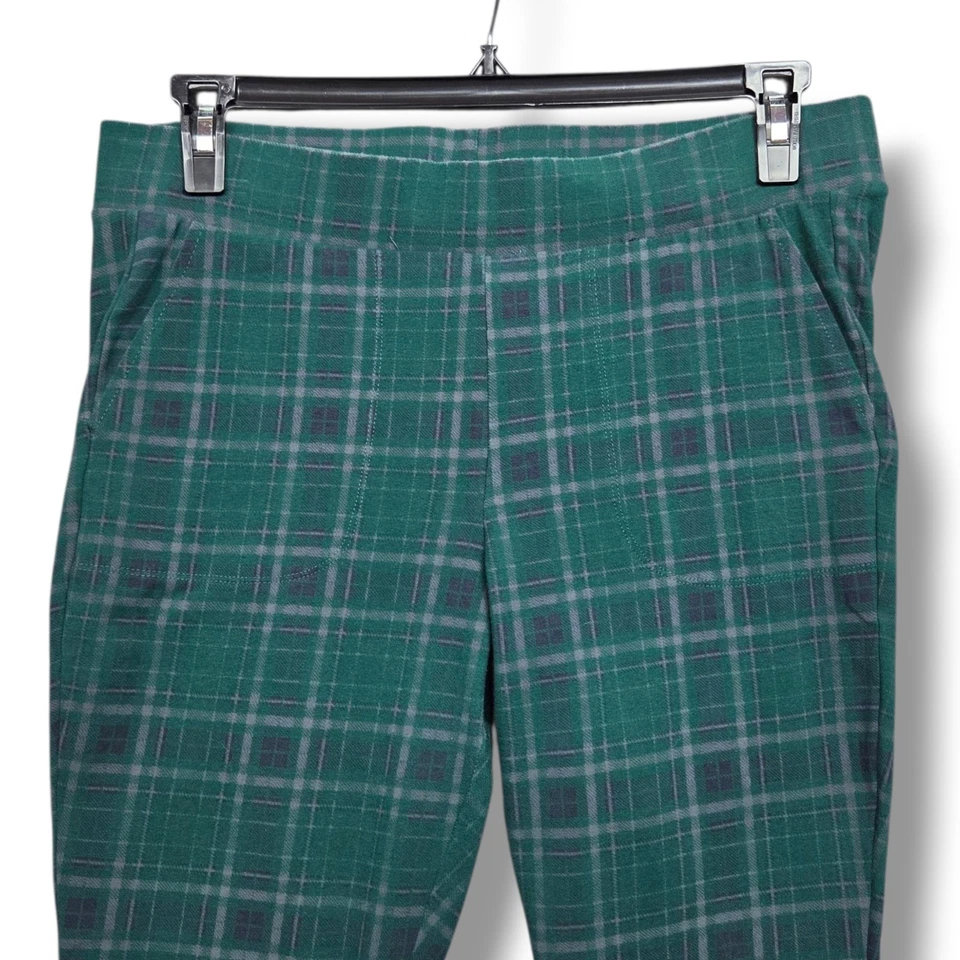 Legging de bolsillo de longitud completa tórrido para mujer 2X verde a cuadros tiro medio ajustado Foto 2 de 4