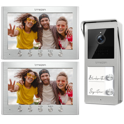 2-familien 2 Draht  Video Türsprechanlage mit720P HD Kamera 2x 7'' Farbmonitor
