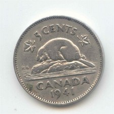 Canada 1941 Canadian Nickel Five Cents Beaver 5c ~ Exact Coin