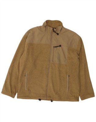Marks & Spencer Mens Fleece Jacket UK 40 Large Brown Polyester ML14