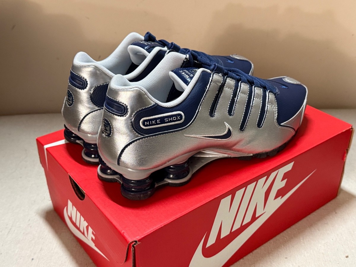 Men's Nike Shox NZ-Midnight Navy/Metallic Silver/Black | eBay