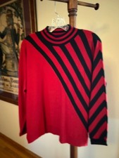 CHICOS MOCK TURTLE NECK PULLOVER SWEATER RED ALLURE SIZE 1 NEW
