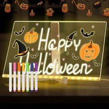 Acrylic Dry Erase Board with Light 12 X 8 LED Note Board with Colors Light ...