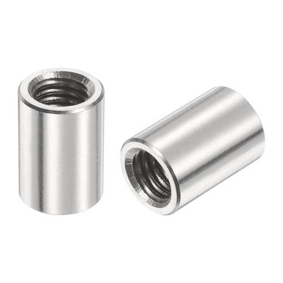 6Pcs Round Connector Nuts, M10x20x14mm Coupling Nut Sleeve Rod Bar Stud Nut