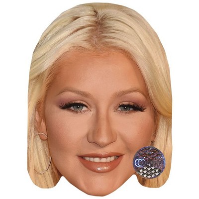 Christina Aguilera Promi Maske, flaches Kartengesicht, Kostüm Maske