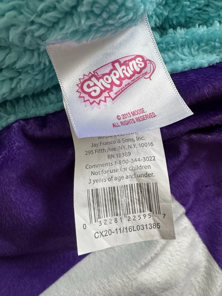 Auténtica manta Shopkins Vintage 2013 LOVE 62 x 90 felpa Foto 3 de 4