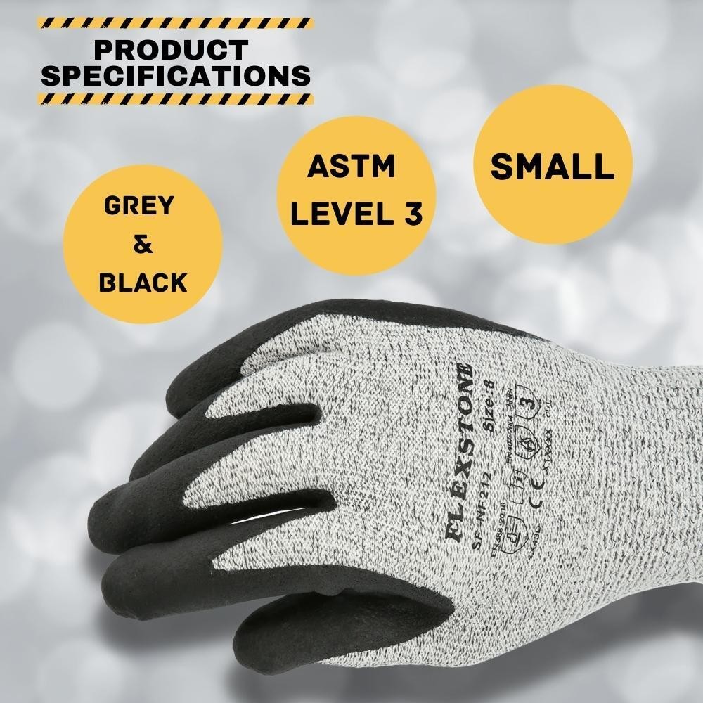 Protective Cut Resistant Work Gloves, ANSI Level Certified, Size