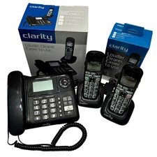 Clarity Amplified Corded & 2 Cordless Phone Hearing Impaired  Answering Machine