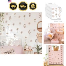 Daisy Wall Decals  84 PCS Boho Flower Stickers for Girls' Rooms, Playrooms, ...