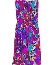 Lilly Pulitzer XS Dress Strapless Stretch Windsor Atwood Sea Be Seen Pink