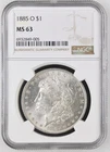1885-O Morgan silver dollar NGC MS 63