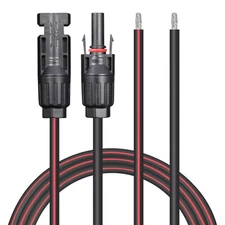 Solar Cable 10 Feet 2x12 AWG Twin Wire Solar Extension Cable, Copper Strand w...