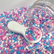 FAKE 5MM Unicorn Colored Heart Polymer Clay Sprinkle Mix NOT EDIBLE D30-10