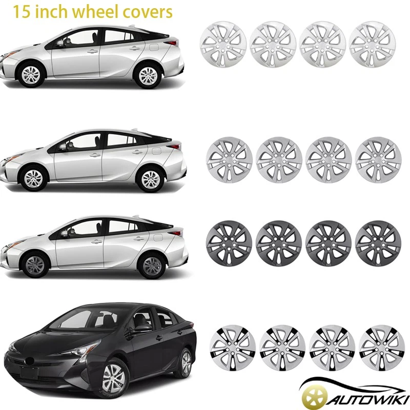 15" Set Of 4 Hubcaps Wheel Rims Cover For 2016-2022 TOYOTA PRIUS PRIME Snap On - Image 3 of 4