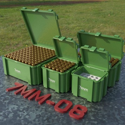 Filamelt Munitionsbox / 7mm-08 REM /  Klappdeckel  / Patronenbox, Ammo Box
