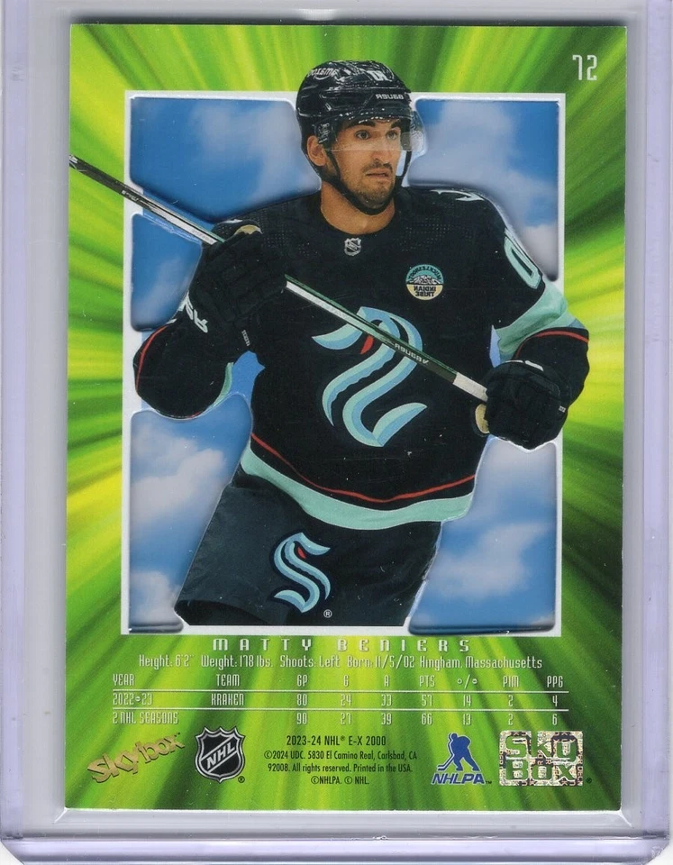 2023-24 Skybox EX-2000 Base #72 Matty Beniers - Image 2 of 2