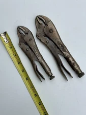 Vintage Vise-Grip Petersen Locking Pliers 7CR, 10CR, USA Set Of 2