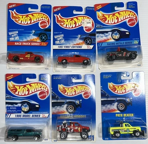 HOT WHEELS Vintage Lot Of 6 Pick Up Trucks 131 198 348 336 513 380 Dodge F150