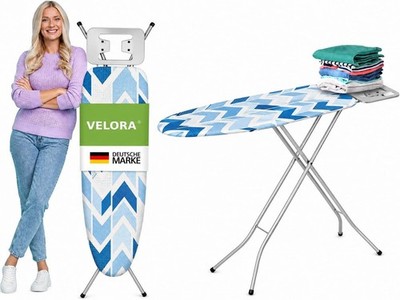 VELORA Bügelbrett 120 x 38 cm grau höhenverstellbar klappbar Bügeleise