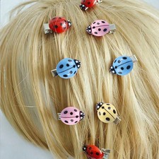 10Pcs Simulated Ladybug Hair Clips Animal Insect Hair Clips Creative Headwear A2