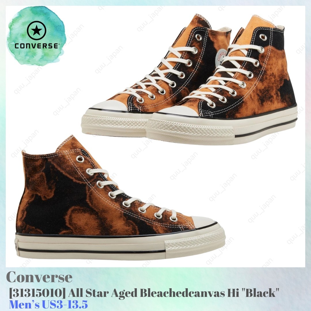Converse All Star Aged Bleachedcanvas Hi Black 31315010 Men's US3-13.5 NEW