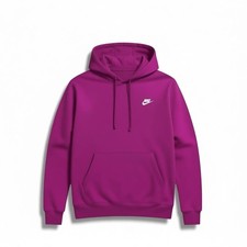 Nike Sportswear Club Fleece Men's Hoodie, Embroidered Logo, Purple, Large, NWT