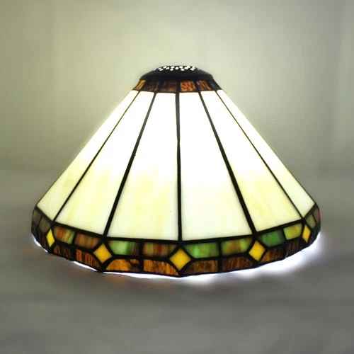 Vintage Mission Style Slag Glass Lamp Shade Leaded 10"d 3/8"fitter **Chip/Crack