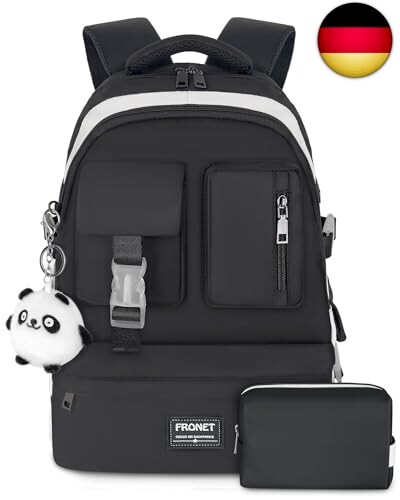 FRONET Schulrucksack Mädchen Teenager Rucksack Tagesrucksack Damen 16 Zoll - Bild 1 von 6