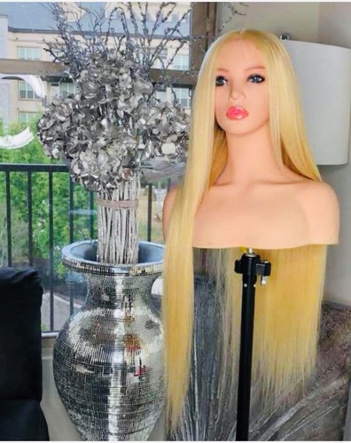 12A Luxury Straight #613 Russian Blonde Pre Plucked Full Lace Human Hair Wig - Picture 2 of 12