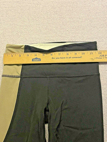 Women XS Athleta Asym Colorblock Elation Tight Pant Legging Black Tan Off Whi - Picture 5 of 6