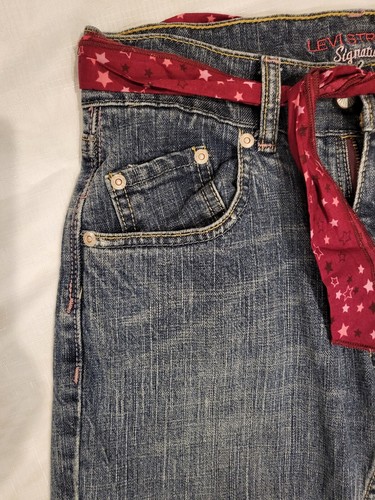 NWT Vintage Levi Strauss Signature Girls Blue Jeans with Tie Belt, Size 16 - Picture 3 of 8