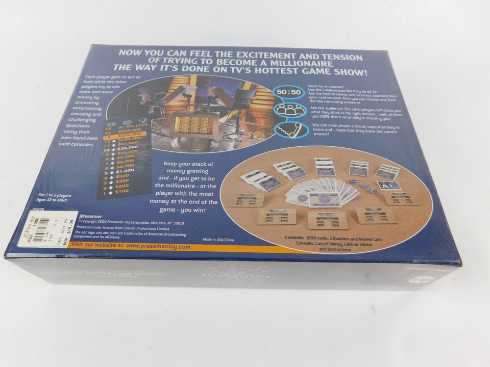 Vintage 2000 TV Game Show 'Who Wants to be a Millionaire?' NOS Pressman Game MIB - Image 2 of 4