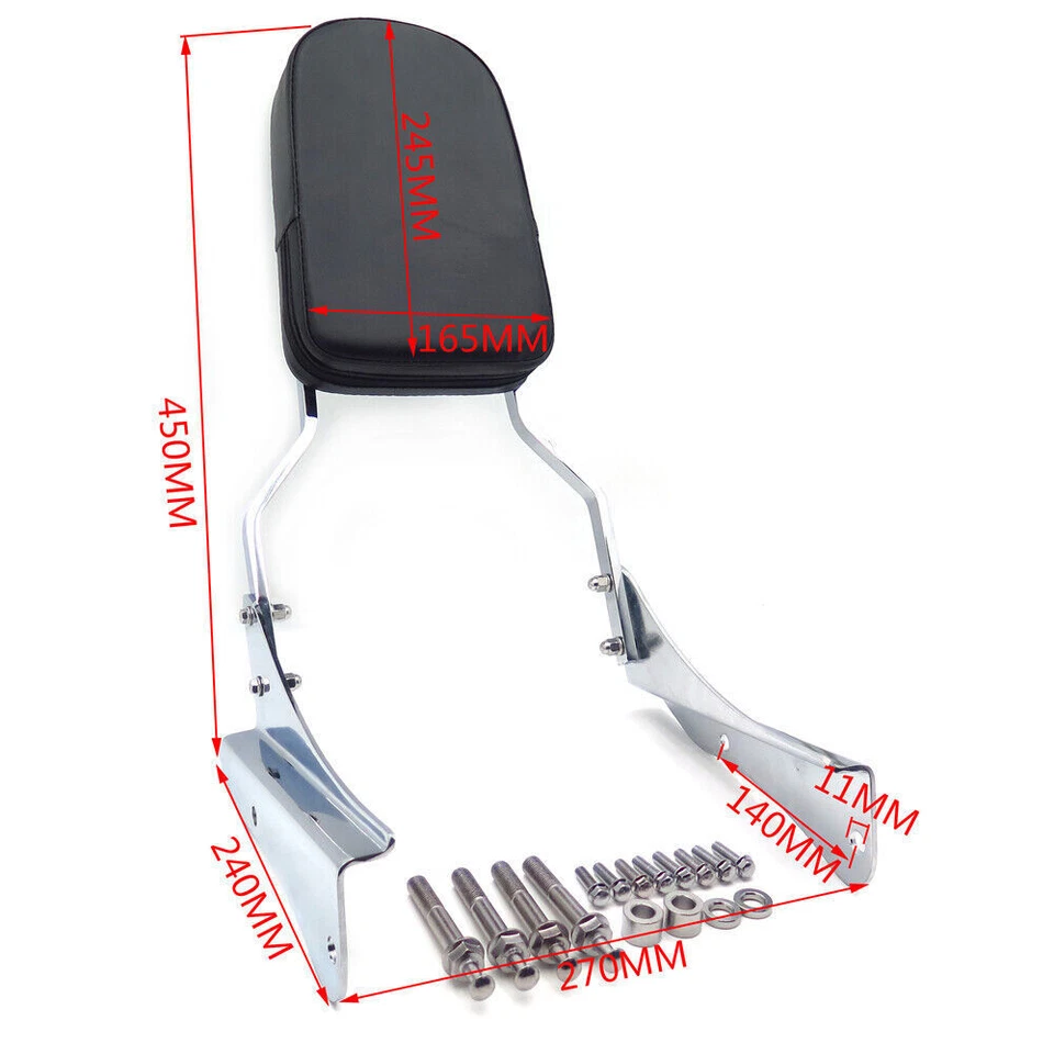 Skull / Flame Backrest for Honda Shadow Spirit 750 VT750DC 2001-2006 Sissy Bar - Image 3 of 4
