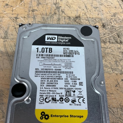 Western Digital WD Black WD1002FBYS12A6B0 1TB 3.5" SATA Hard Drive #80 - Afbeelding 2 van 3