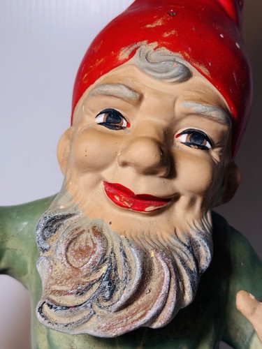Vintage Heissner Garden Gnome Figurine Tomte With Lantern Germany Working 16” - Picture 6 of 19