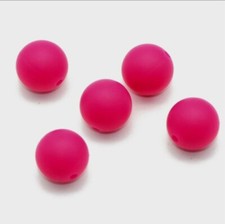 5 pc. Hotpink Silicone 15mm beads Food Grade silicone Solid 121191018