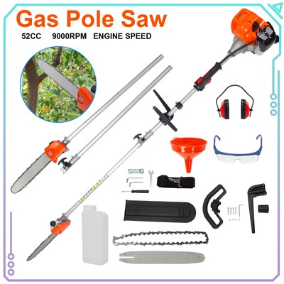 52CC Pole Saw Pruner Pruning Saw Gas Powered Extend Wood Tree Trimmer  2-Cycle