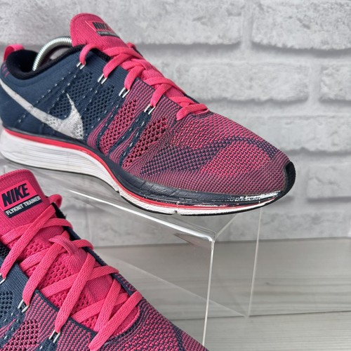 Nike Flyknit Trainer UK 8 Pink Blue 532984-416 Running Gym Walking Workout US 9 - Picture 5 of 14